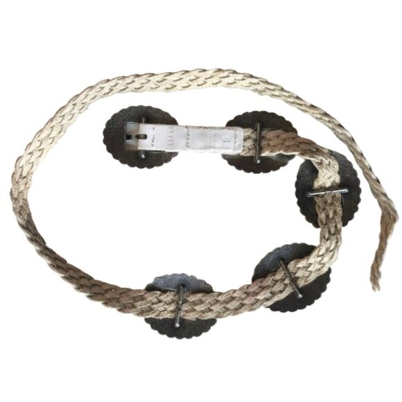 Guess made in Italy woven Boho silver color metal concho leather belt - Picture 8 of 12